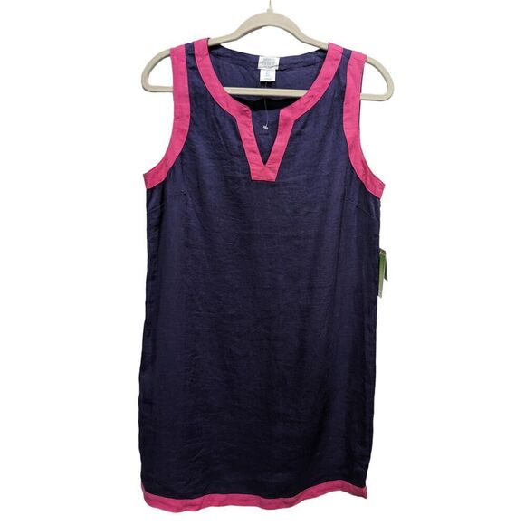 New! Sigrid Olsen 100% Washable Linen Sleeveless Shift Dress, S - Picture 1 of 6